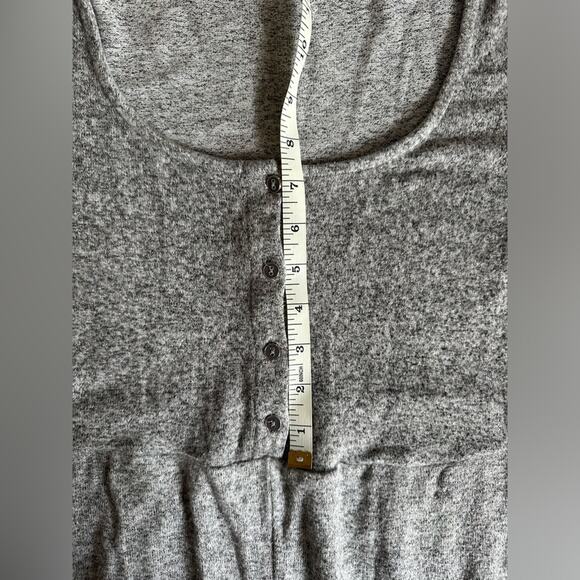 ANTHROPOLOGIE Marisa Hacci Wide Leg Sleep Jumpsuit sz Small Marled Heather gray - Picture 9 of 16